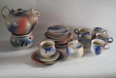 Keramikservice für Tee oder Kaffee für 6 Personen von Hand gearbeitet - Bild 1 von 3