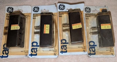 Lot of 4 Vintage Grounding Triple Tap 15A-125V GE1740-11D Brown - Image 1 of 2
