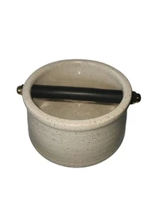 Ceramic Espessor Knockbox, for Coffee/Espresso Grounds 3½"x5½", w/Rubber Bashbar - Picture 1 of 4