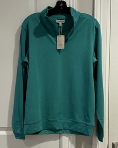 Peter Millar Perth Performance 1/4 Zip Pullover Size S, Melange Green, NEW NWT - Picture 1 of 12