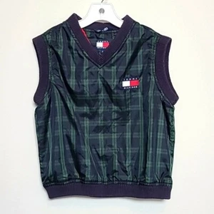 Gilet a quadri Tommy Hilfiger ragazzo taglia 6 blu verde golf - Foto 1 di 6