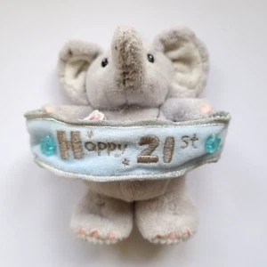 Elliot and Buttons Teddy Plush Elephant Happy 21st Birthday Gift Present Her - Picture 1 of 11