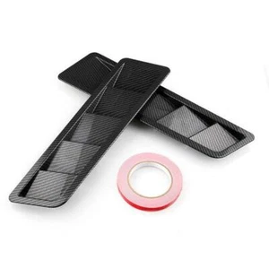 2X Race Car Hood Air Vent Louver Cooling Panel Trim Carbon Pattern Black Matte - Foto 1 di 11