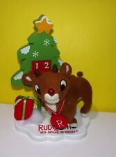 Wood Base Stuffed Plush Rudolph Reindeer Advent Christmas Countdown CALENDAR