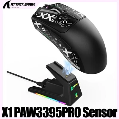 ATTACK SHARK X1 Tri-mode Gaming Mouse,  PAW3395PRO X11 UPGRADE Touchpad RGB Dock - Image 1 of 4