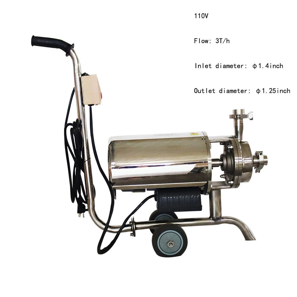 Food-Grade 1PC 110V 3T/h Sanitary Centrifugal Pump for Conveying Milk Beverage - Image 1 of 4