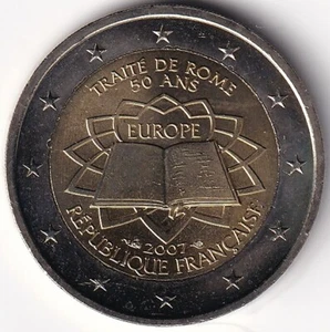 2 Euro Gedenkmünze Frankreich - 2007 - "Römische Verträge" - Bild 1 von 2