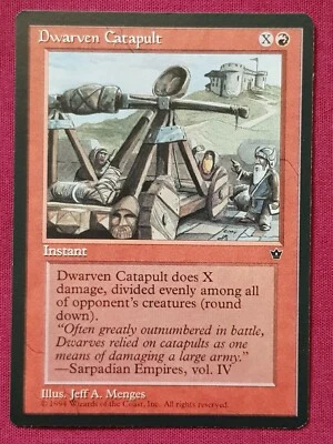 Magic The Gathering FALLEN EMPIRES DWARVEN CATAPULT red card MTG - Image 1 of 2