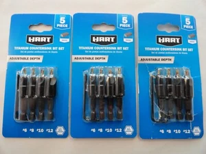 (3) 5 Bit Sets Hart Titanium Countersink Bit Set HADW4 D/S - Picture 1 of 2
