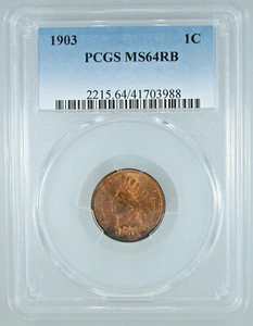 1903 Indian Cent MS-64 RB PCGS zertifiziert  - Bild 1 von 4