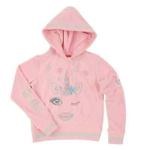 BUTTER Super Soft Girl's Winter Unicorn Velour Cross-Back Pullover Hoodie - Picture 1 of 3