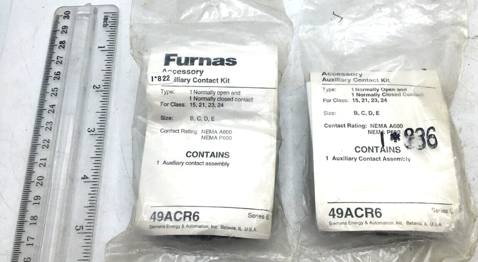 Furnas Lot of 2 Auxiliary Contact Assembly 49ACR6 NIP - Image 1 of 3