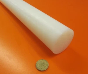 UHMW Asta tonda bianca diametro 2,25" (2 1/4") x 48" lunghezza, 1 unità, estrusa - Foto 1 di 8