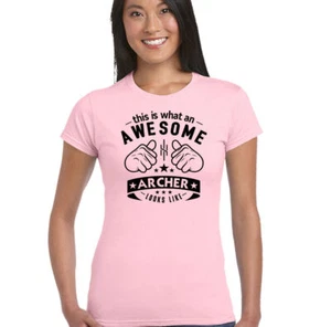 Impresionante Archer Mujer Divertida Camiseta de Tiro con Arco Largo Flechas Objetivo Kit de Equipo - Imagen 1 de 18