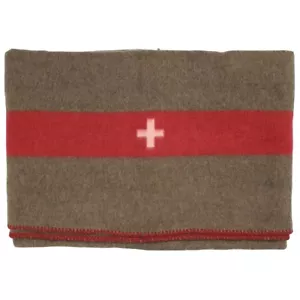 High Quality WW2 Swiss Army Wool Vintage Military Blanket 200x150cm - Repro - Picture 1 of 2