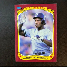 Rickey Henderson 1986 Fleer Star Sticker #53 New York Yankees Baseball Card