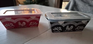 Temp-tations By Tara Rooster Loaf Pans 14 Oz. - (1) Red, (1) Black - Picture 1 of 5