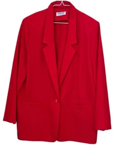 Alfred Dunner Jacket Womens Size 12  Red Blazer Professional Career Wear - Picture 1 of 6