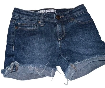 Joes Jeans Girls Cuffed Cutoff Shorts Sz 6 Dark Wash Stretch - Image 1 of 4