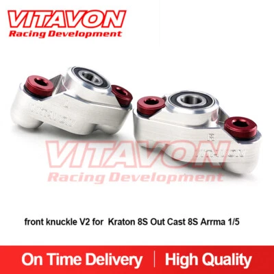 Vitavon Kraton 8S Out Cast 8S  CNC Alu7075 front knuckle V2 for Arrma 1/5 Silver - Image 1 of 4
