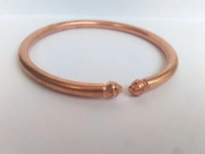 Pure copper cratched Rounded Bracelet Cuff Kada Kadaa - Men Women - Fashion - Image 1 of 4