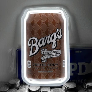 Barq's Creme Soda French Vanilla Bar Wall Decor Silicone LED Neon Light Sign R1 - Picture 1 of 4