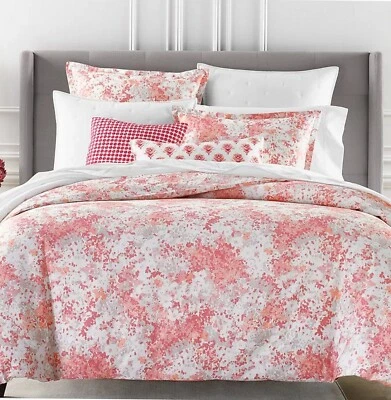 SKY TEXTILES $315 Sunset Blossoms King Duvet Cover 2 Shams Set 100% Cotton Satin - Image 1 of 4