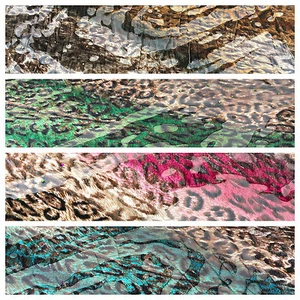 Animal print Velvet Devore Chiffon diagonal stone embellishment 55" wide M643 - Picture 1 of 28