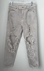 American Eagle stark distressed hoch tailliert zerrissen Mom Denim Jeans Größe 8 Reg - Bild 1 von 6
