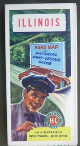 1946 Illinois road map Sinclair gas oil route 66 pictoral guide - Picture 1 of 4