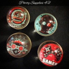 4 x Gaming Bouncy Jet Balls/Cat Toy/Party Bag/Stocking Fillers/PS5/Xbox/Eve Box