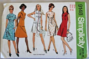 Vintage Simplicity Sewing Pattern 9148 for Dress Size 12 - Picture 1 of 2