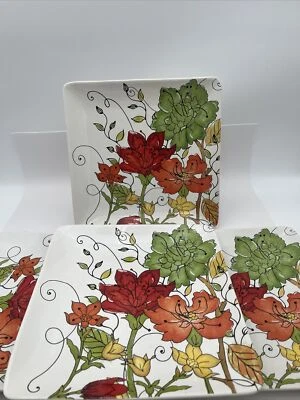 Usado Certificado Internacional Juego 4 Platos de Cena Color Panadería Cuadrado 10.5 Bonito Foto 1 de 4