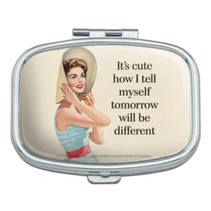 Cute How Tell Myself Tomorrow Different Rectangle Pill Case Box - Picture 1 of 4