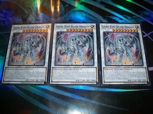 3x Azure-Eyes Silver Dragon 1st Edition Common SDWD-EN039 Yu-Gi-Oh! - Picture 1 of 1