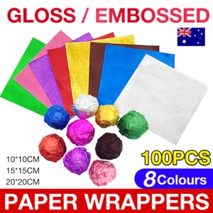 100PCS 10/15/20CM Tin Foil Aluminium Wrapping Square Chocolate Candy Wrappers AU - Picture 1 of 28