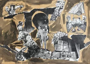Collage de dibujo a tinta surrealista vintage - Imagen 1 de 19