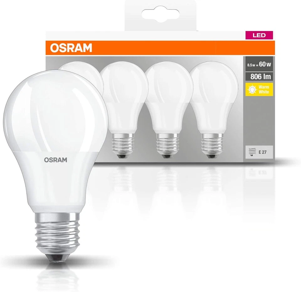 Osram LED Base Classic A Lampe, in Kolbenform mit E27-Sockel, ÖZENSAAT - Bild 1 von 4