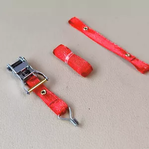 E-track Ratchet Tie Down Strap for 1:14 1:10 RC Crawler Car Trailers Trucks Vans - Picture 1 of 31