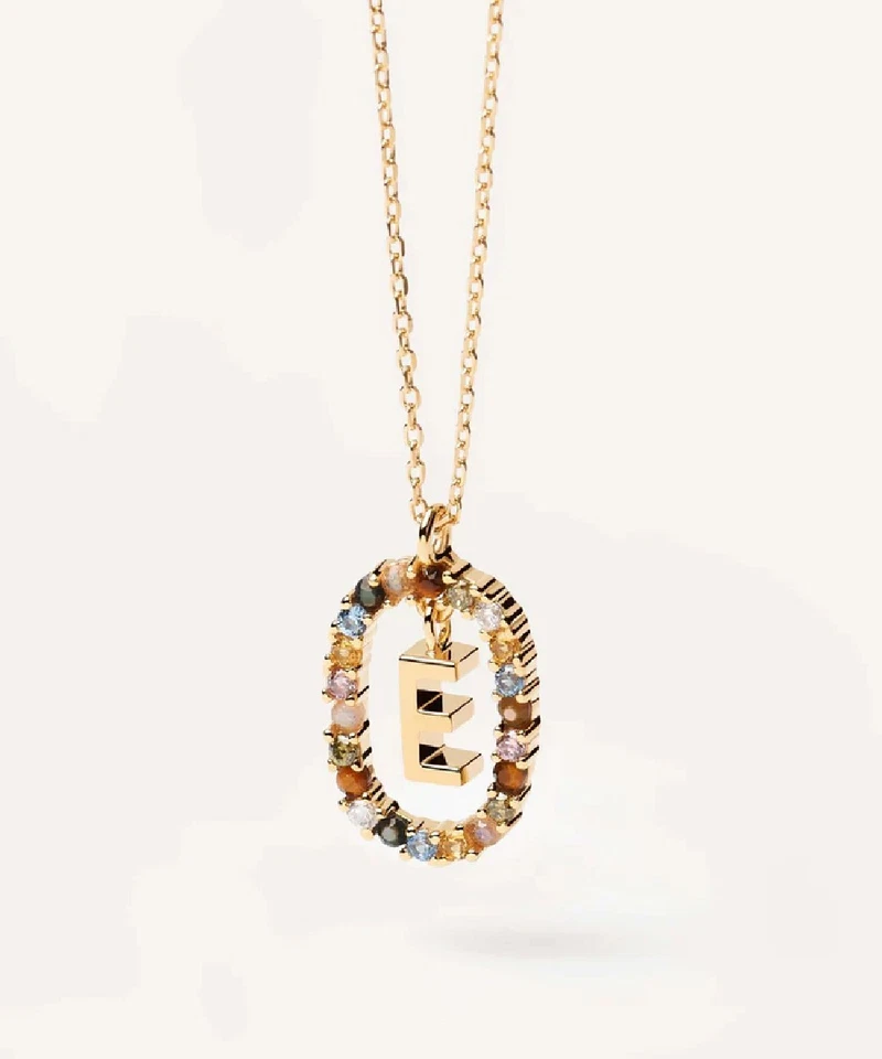 PDPAOLA CO01-264-U Buchstabe E Halskette - Silber 925 18K Goldplattierung