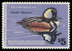 RW45 — 1978 Hooded merganser, XF-Superb 95 NH, PSE Certificate - Picture 1 of 2