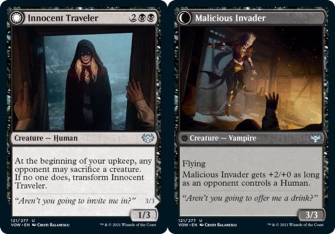 x1 Innocent Traveler // Malicious Invader - Innistrad: Crimson Vow - NM - MTG - Image 1 of 1