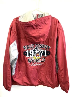 Chaqueta con Capucha Parques Walt Disney World Roja Bordada Mickey Mouse Para Hombre Talla XL Foto 1 de 4