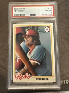 1978 Topps #20 (PSA 8) Pete Rose (Reds Hit King) Nice HIGH Grade !! - Picture 1 of 2