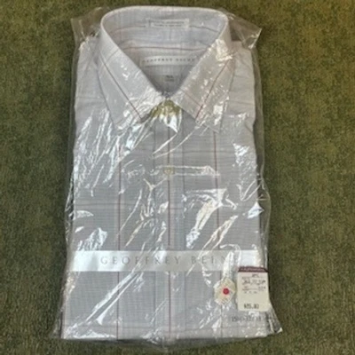 Camisa de vestir Geoffrey Beene para hombre a cuadros con botones talla 15 1/2 32/33 nueva con etiquetas Foto 1 de 4