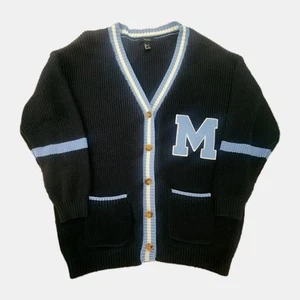 Varsity Letterman Strickjacke Pullover Damen L Preppy College gestreift navy Tennis - Bild 1 von 9