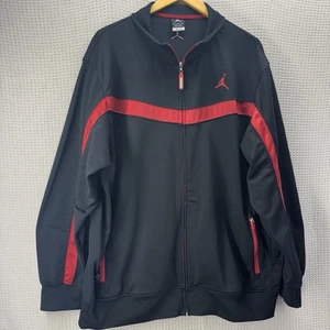 Nike Air Jordan Chaqueta de Pista para Hombres XXL Dri Fit Negro Rojo Cremallera Completa Calentamiento Activo - Imagen 1 de 9