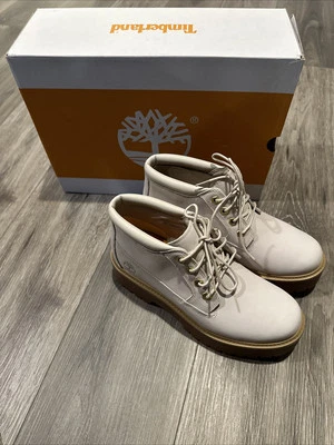 Timberland Women's Stone Street Mid Waterproof White Nubuck Boots A64FR New 8.5 - Image 1 of 4