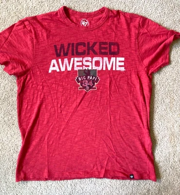 Boston Red Sox MLB '47 David Ortiz Big Papi Final Season T Shirt Size L Red - Image 1 of 4