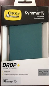 OtterBox Symmetry iPhone 16 Cactus Leather Case Mag Safe - Sagebrush (Green) - Picture 1 of 2
